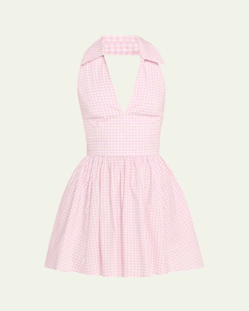 Aya Open-Back Collared Mini Dress